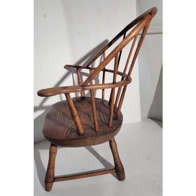 Signed Tracy 19th Century Child's Extended Arm Windsor Chair For Sale - Image 4 of 7