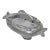 Vintage Sculptural Cast Aluminum Double Fish Serving Platter For Sale