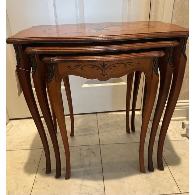 1940’s Adams Style Nesting Tables For Sale - Image 9 of 9