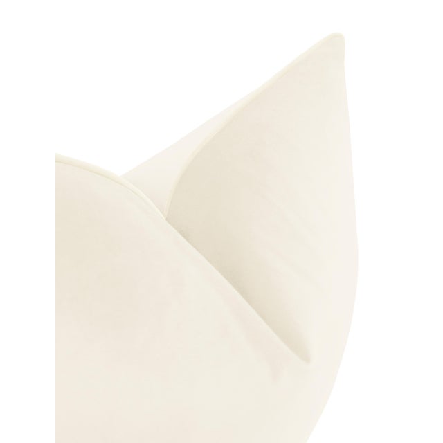 22" Bone Royal Velvet + Cording Pillows - a Pair For Sale - Image 4 of 4