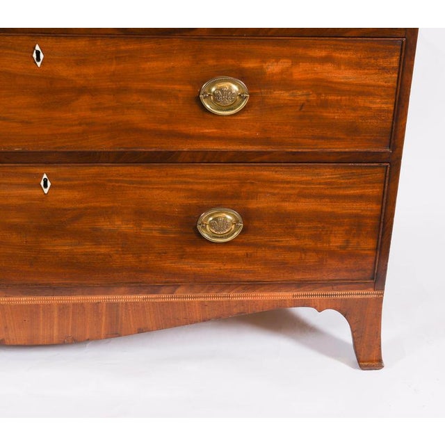 Antique George III Inlaid Flame Mahogany Secretaire Bookcase, 1815 For Sale - Image 10 of 18