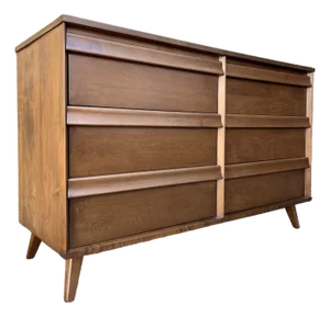 Mid-Century Modern Six Drawer Dresser Birchcraft by Baumritter. Circa 1960s