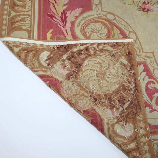 Textile Large French Louis XVI Baubusson Rug with Flower Cartridge, 1890s For Sale - Image 7 of 12