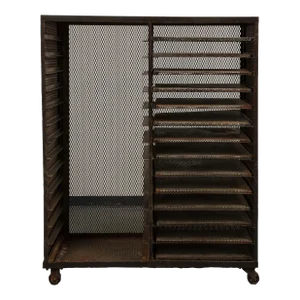 Vintage French 20th Century Steel Baker's Rack or Etagere on Wheels