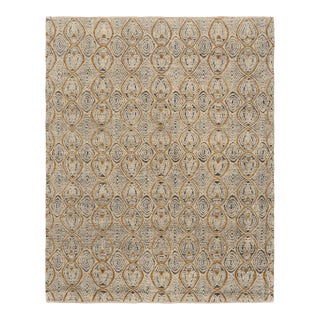 Rug & Kilim’s Moroccan Style Rug in Cream White and Gold Geometric Patterns - 6x9 For Sale
