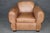 Brown Pair Restored French Art Deco Style Leather Distressed Moustache Club Chairs For Sale - Image 8 of 14