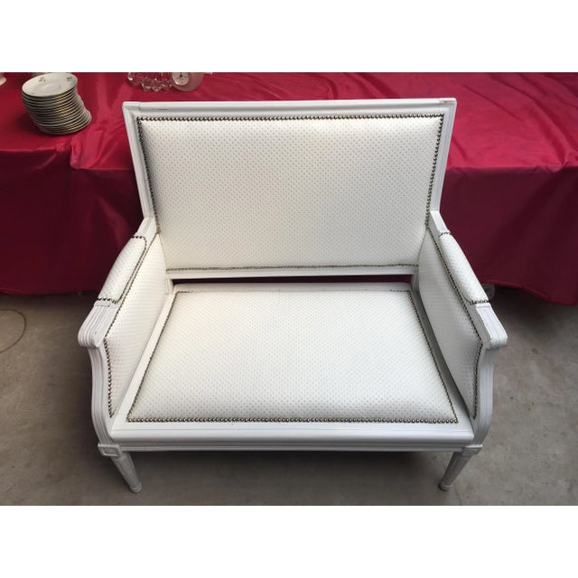 1930s Small White 2-Seat Sofa, 1930s For Sale - Image 5 of 18