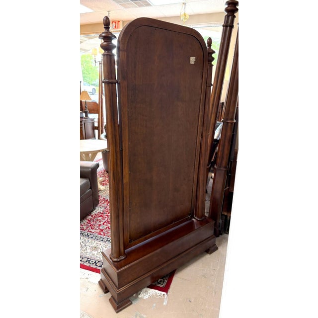 Early 21st Century Bassett Furniture Floor Mirror With Drawer For Sale - Image 5 of 16
