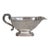 Mid 20th Century Metal Gravy Boat Silver Plated Sauce Serving Dish With Scrollwork Handle For Sale