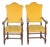 Armchairs in Carved Wood and Yellow Velvet, 1980s, Set of 2 For Sale