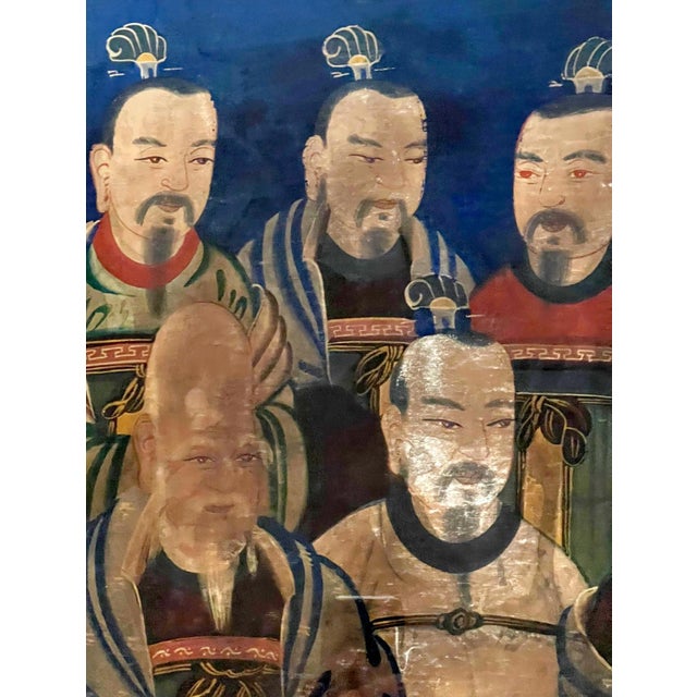 Linen Framed Korean Folk Shamanistic Painting of Seven Stars For Sale - Image 8 of 8