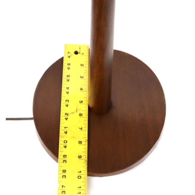 Mid 20th Century Solid Oiled Walnut or Teak End Side Table Tapered Base Floor Lamp For Sale - Image 5 of 9