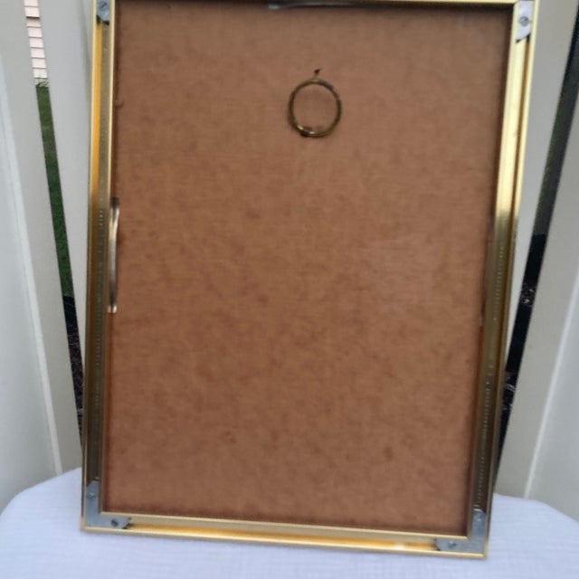 After Picasso's 1958 "Bouquet of Peace" Mid-Century Modern Vintage Lithograph Print - Gold Metal Frame For Sale - Image 11 of 12