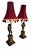 Stone Vintage Customized Palm Beach Regency Monkey Parasol Marble Base Ball Fringe Table Lamps- A Pair For Sale - Image 7 of 12