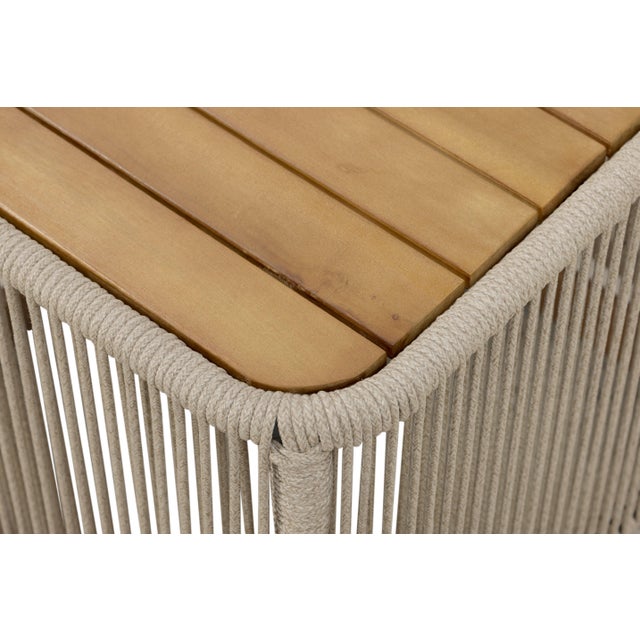 Beige Alpine Teak Collection Rope Design End Table - Beige For Sale - Image 8 of 8