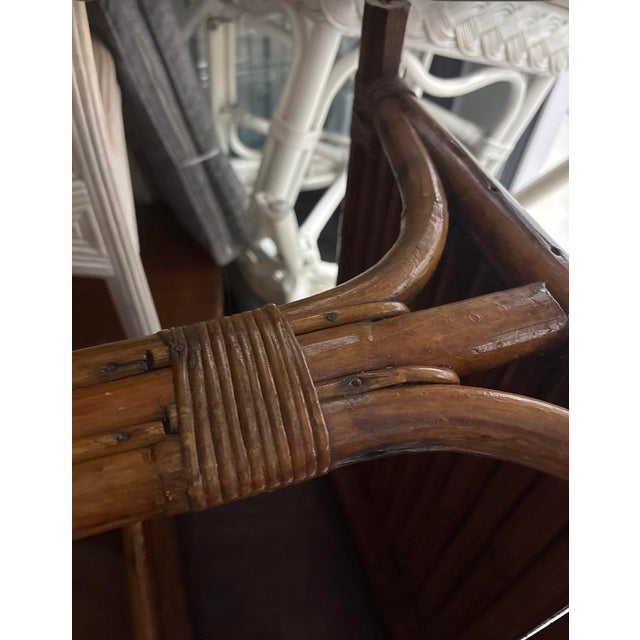 Paul Frankl Attributed Mahogany Bamboo Desk or Entrance Table For Sale - Image 9 of 11