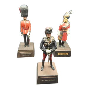 1950s Sentry Box Reed England British Officers Figurines Hussars Lancers Signals - Set of 3