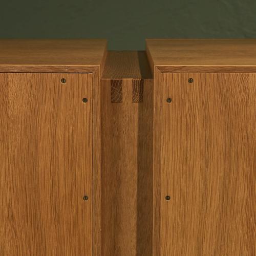 Brutalist Sideboard with Geographic Details in Oak, France For Sale - Image 14 of 17