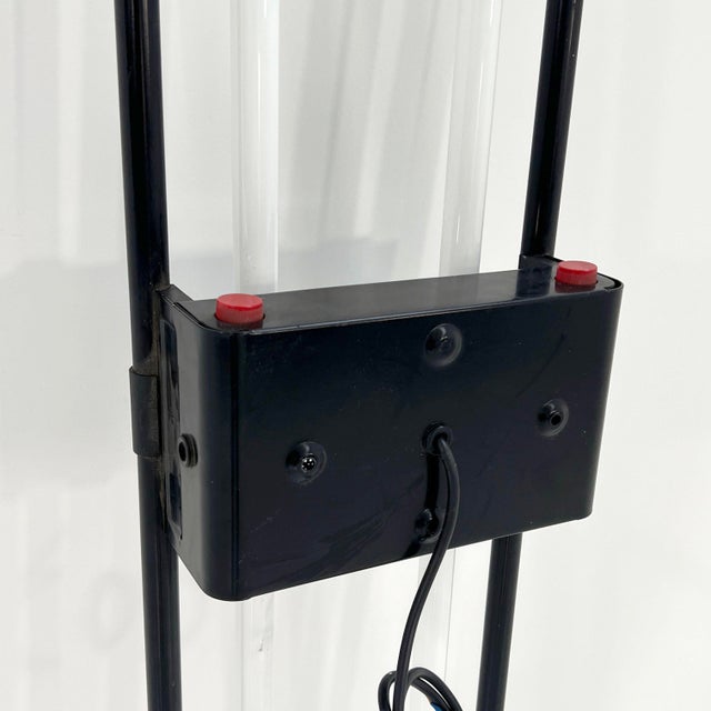 Metal Large Black Neon Wall Lamp by Gian N. Gigante for Zerbetto, 1980s For Sale - Image 7 of 9