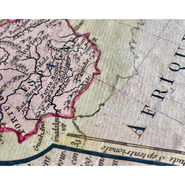 Mid 18th Century 18th C. Map of European Rivers and Mountains by Jean-Baptiste Louis Clouet (1729-1790) For Sale - Image 5 of 9