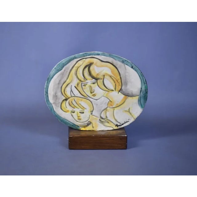 Modern Ceramic Plate Painted with Picture by Remo Brindisi for Giuseppe Rossicone, 1960s For Sale - Image 3 of 8