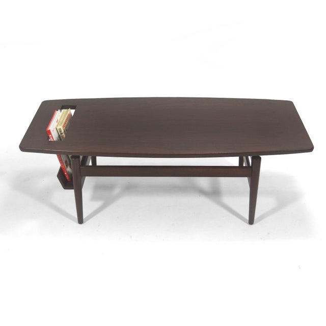 Jens Risom T 390 Coffee Table with Magazine Holder For Sale In Chicago - Image 6 of 11