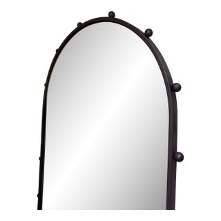 West Elm Black Metal Floor Mirror For Sale