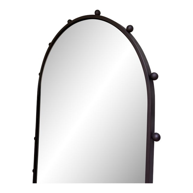 West Elm Black Metal Floor Mirror For Sale