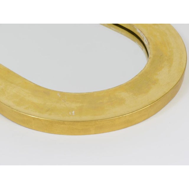 Gold Mid-Century Minimalist Gold-Plated Wall Mirror by Carl Aubock, Vienna, Austria, 1960 For Sale - Image 8 of 15