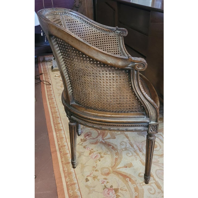 Exceptional Antique Louis XV Cane Bergere Chair For Sale - Image 4 of 12