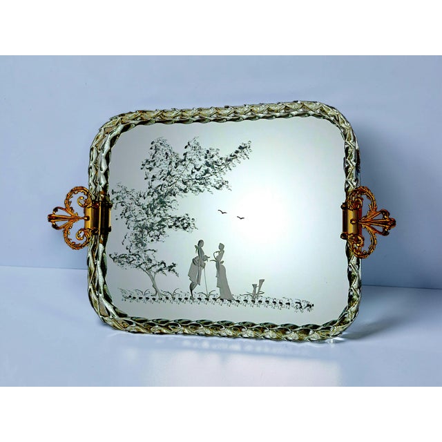 Metal Murano Glass Tray from Manifattura Di Murano, 1980s For Sale - Image 7 of 7