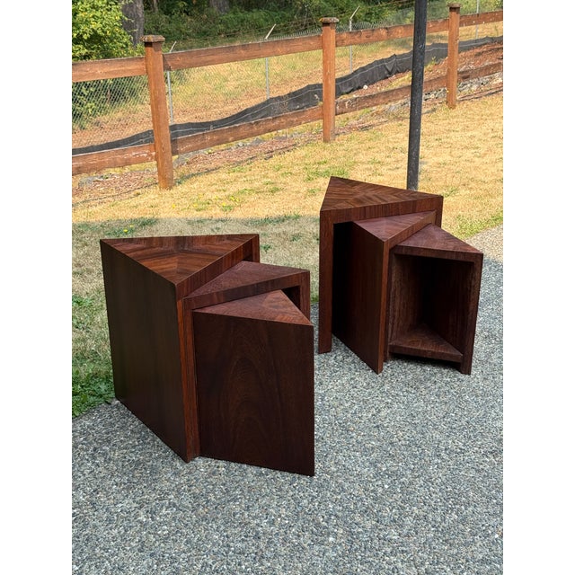 Mid century modern Jean-Michel Frank's ingenious nesting table Tables unmarked 20W 22H Very unique, beautiful solid wood,...