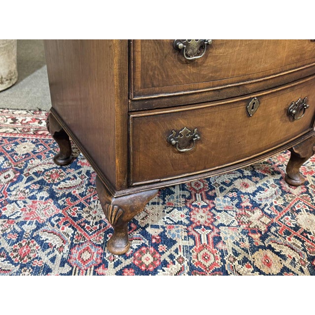 Mid 20th Century Vintage English Walnut Chest of Drawers, 1950s For Sale - Image 5 of 14