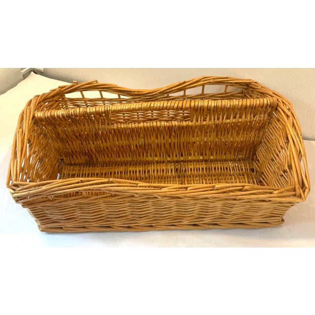 Mid 20th Century Vintage Divided Wicker Tray For Sale - Image 5 of 8