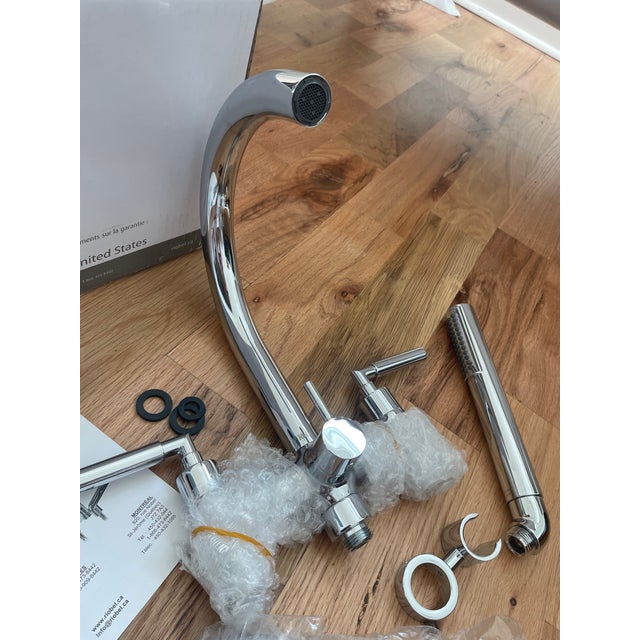 Contemporary Contemporary Riobel Sylla Polished Nickel Two Hole Tub Filler For Sale - Image 3 of 6