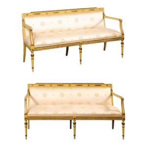 Italian Pair Antique Sofa Benches, 5.25 Ft - Set of 2