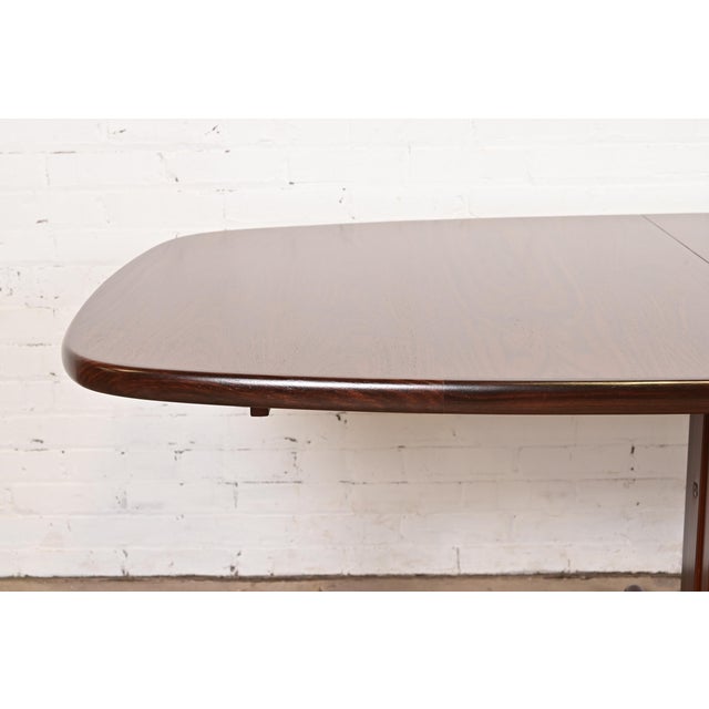 Skovby Danish Modern Sculpted Rosewood Extension Dining Table, Newly Refinished For Sale - Image 10 of 14