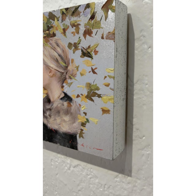 Contemporary Harvest by Cody Erickson | Oil on Silver Leaf Portrait of a Woman in Profile For Sale - Image 3 of 12