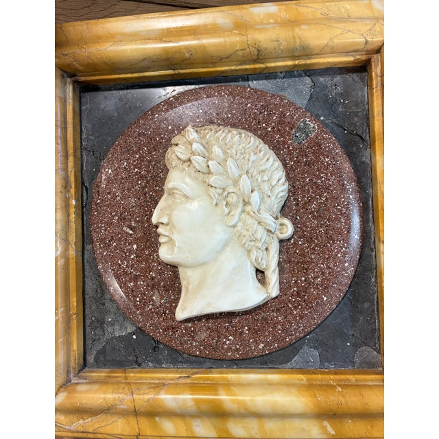 C1810 Pair of Italian Empire Marble Relief Sculptures of Adrian & Augustus. Beautiful pair purchased in France. Age...
