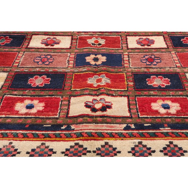 Mid 20th Century Vintage Persian Lori Checkerboard Rug - 05'03 X 07'06 For Sale - Image 5 of 9