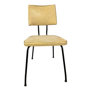 Mid-Century Black Metal and Vinyl Chair For Sale