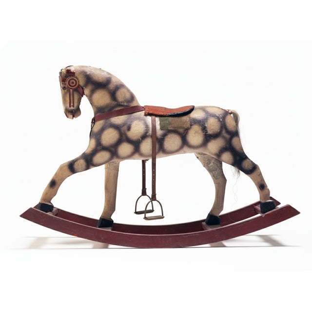 Brown Antique Rocking Horse, Former Czechoslovakia, 1940 For Sale - Image 8 of 8