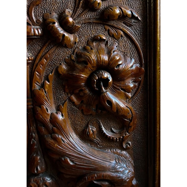 Antique Renaissance Revival Walnut Carved Cherub Wall Panel, 1800s For Sale - Image 11 of 15
