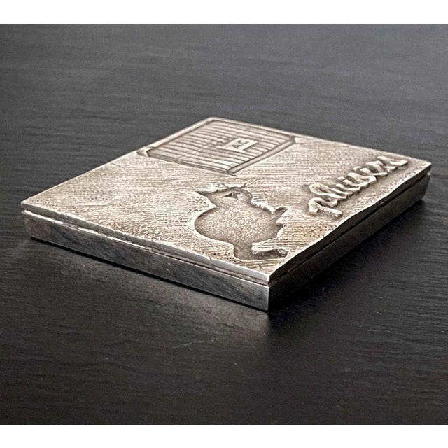 1940s Line Vautrin French Silvered Bronze Paperweight For Sale - Image 9 of 13