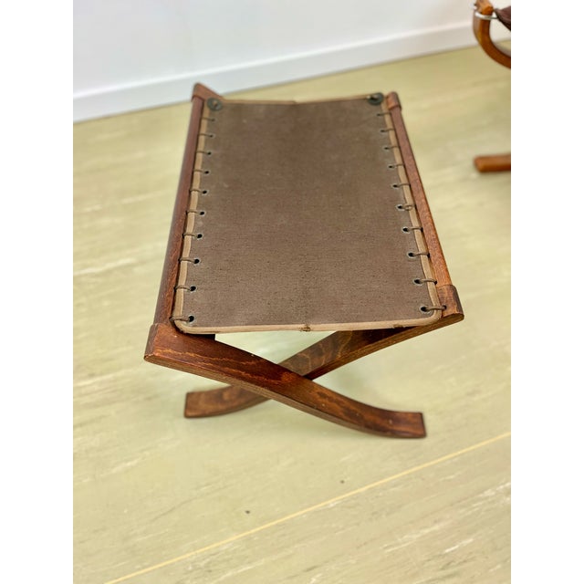 Textile Set of Leather Falcon Sling Chair and Ottoman by Sigurd Ressell for Vatne Møbler, 1970s For Sale - Image 7 of 10