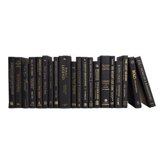 Decorative Books - Onyx & Gold Books - Black Books by the Foot For Sale