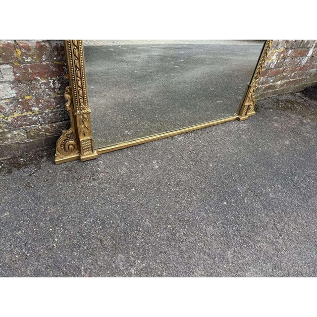 Large English Gilt Overmantle Mirror, 19th Century For Sale - Image 3 of 8