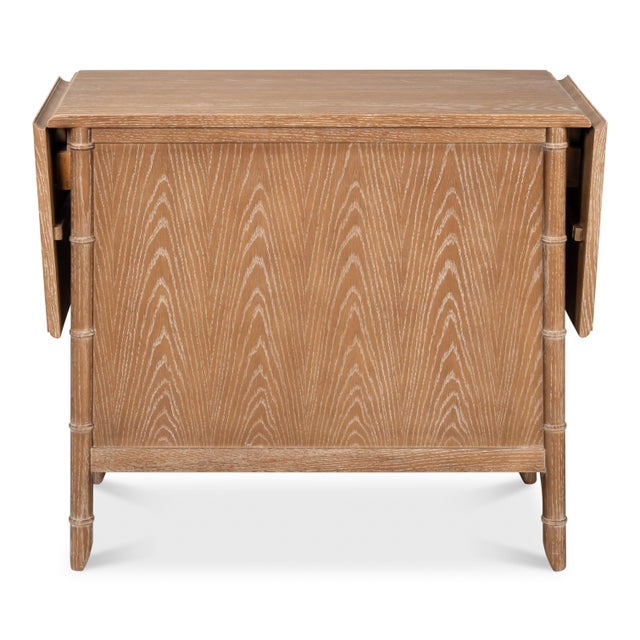 Brown British Colonial Drop Leaf Server with Caned Doors For Sale - Image 8 of 11