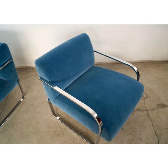 2000’s Art Deco Style Williams Sonoma Mohair Lounge Chairs - A Pair For Sale - Image 9 of 12