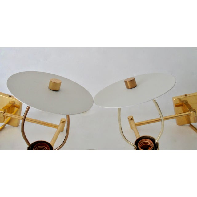 C.1980's Hinson Brass Plated Swing Arm Sconces - Pair For Sale - Image 9 of 18